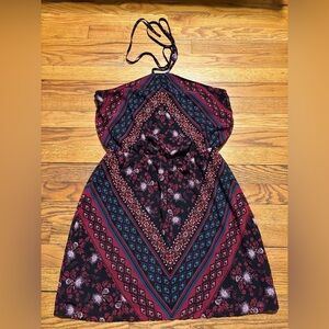 Express Black and Red Floral Dress